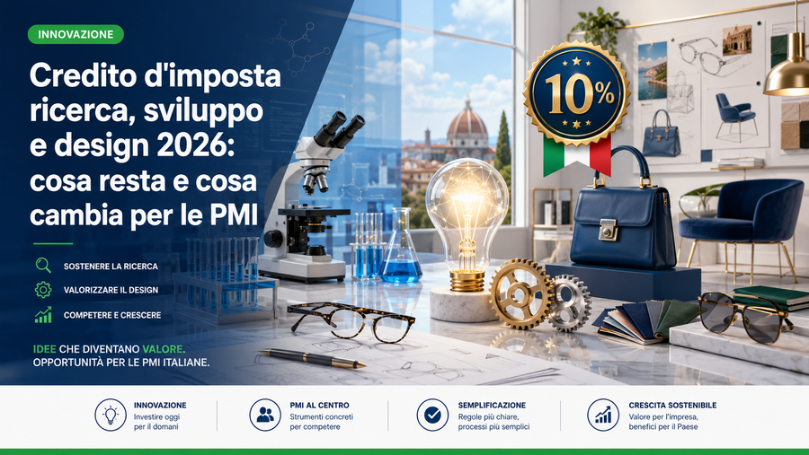 Credito d'imposta ricerca, sviluppo e design 2026: cosa resta e cosa cambia per le PMI