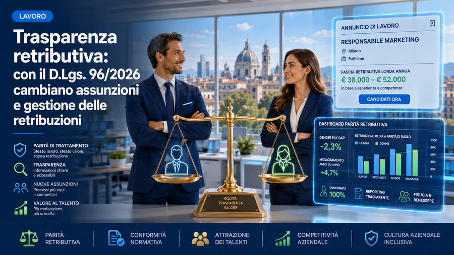 Trasparenza retributiva: con il D.Lgs. 96/2026 cambiano assunzioni e gestione delle retribuzioni