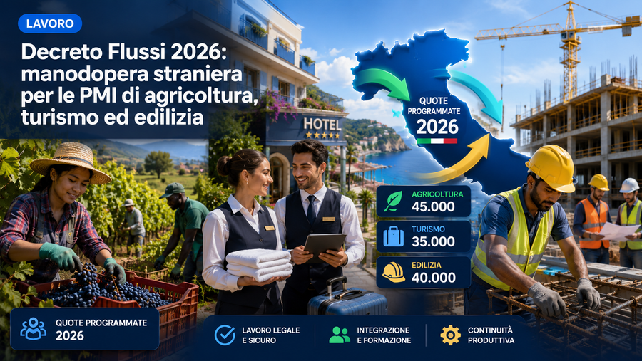 Decreto Flussi 2026: manodopera straniera per le PMI di agricoltura, turismo ed edilizia