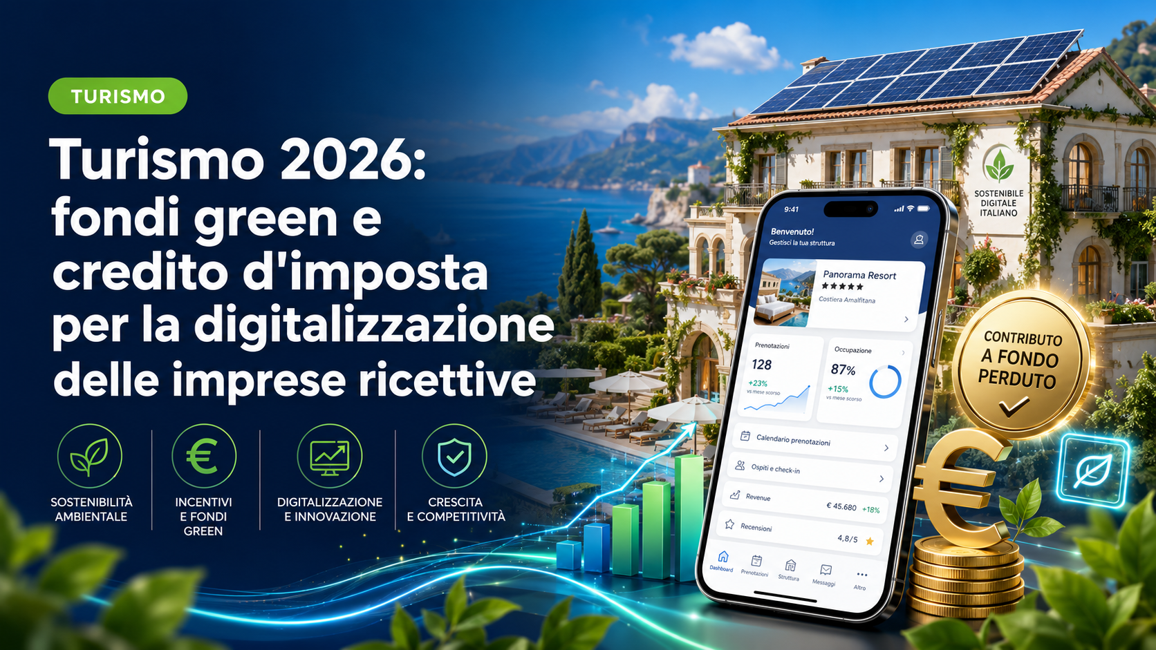 Turismo 2026: fondi green e credito d'imposta per la digitalizzazione delle imprese ricettive