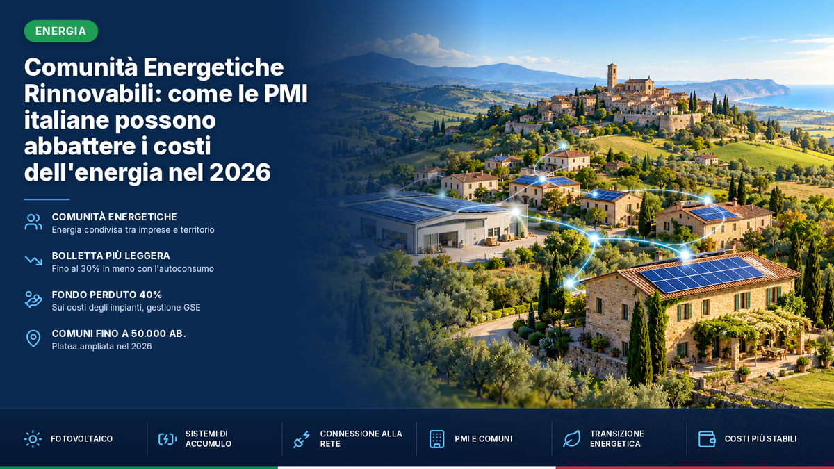Comunità Energetiche Rinnovabili: come le PMI italiane possono abbattere i costi dell'energia nel 2026