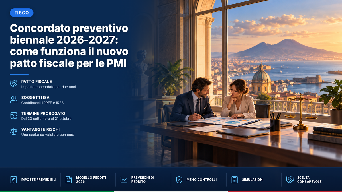 Concordato preventivo biennale 2026-2027: come funziona il nuovo patto fiscale per le PMI