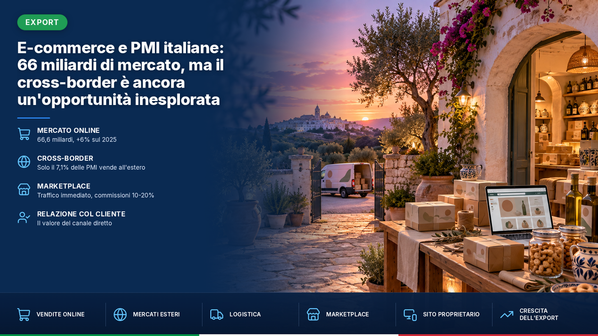 E-commerce e PMI italiane: 66 miliardi di mercato, ma il cross-border è ancora un'opportunità inesplorata