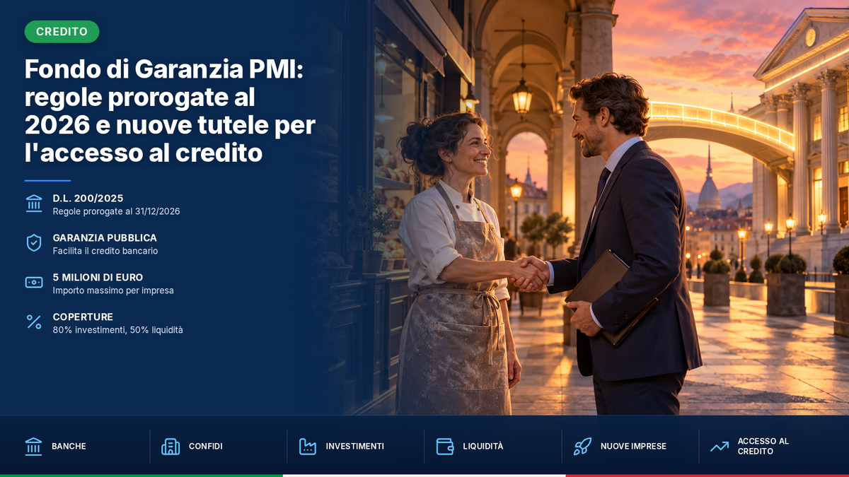 Fondo di Garanzia PMI: regole prorogate al 2026 e nuove tutele per l'accesso al credito