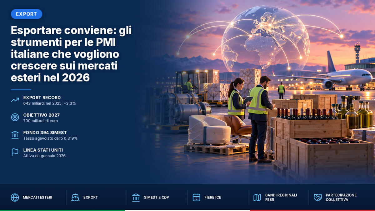 Esportare conviene: gli strumenti per le PMI italiane che vogliono crescere sui mercati esteri nel 2026
