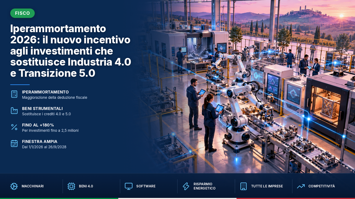 Iperammortamento 2026: il nuovo incentivo agli investimenti che sostituisce Industria 4.0 e Transizione 5.0
