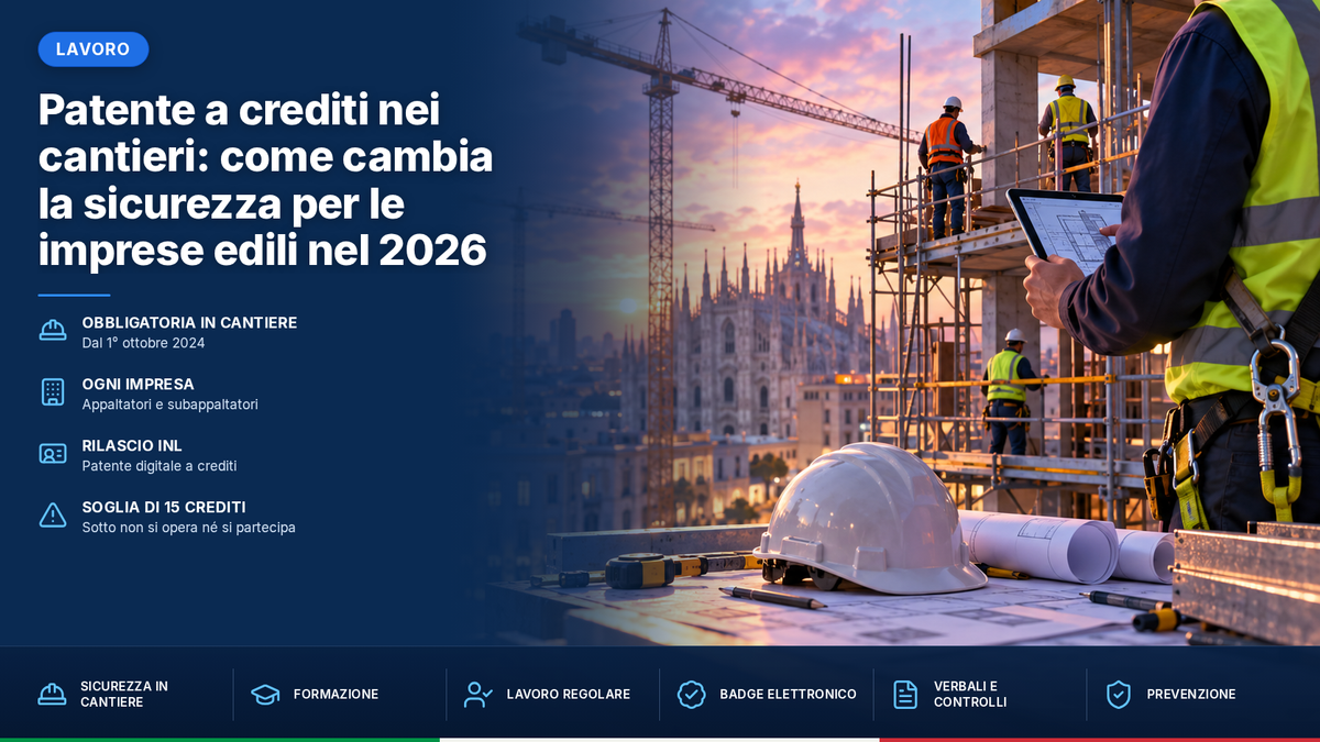 Patente a crediti nei cantieri: come cambia la sicurezza per le imprese edili nel 2026