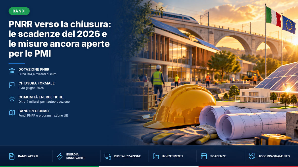 PNRR verso la chiusura: le scadenze del 2026 e le misure ancora aperte per le PMI
