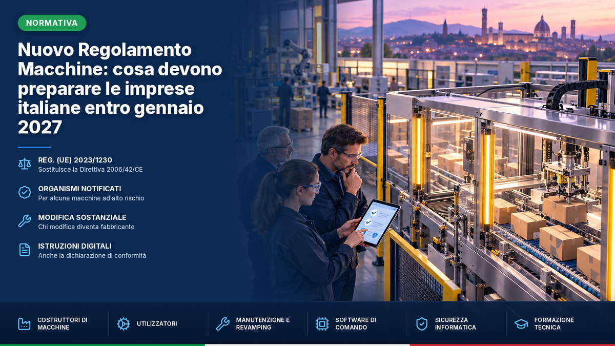 Nuovo Regolamento Macchine: cosa devono preparare le imprese italiane entro gennaio 2027