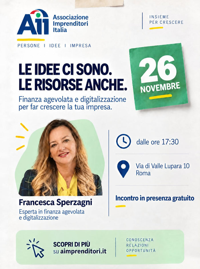 Locandina Le idee ci sono. Le risorse anche.